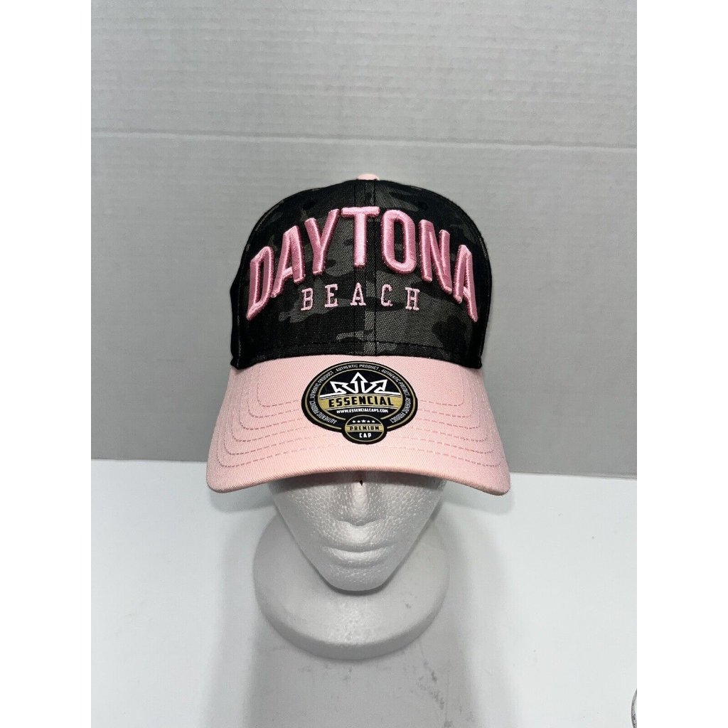 Daytona Beach Embroidered Snapback Hat Cap Gray Camouflage Pink Essencial Daytona Beach Embroidered Snapback Hat Cap Gray Camouflage Pink Essencial